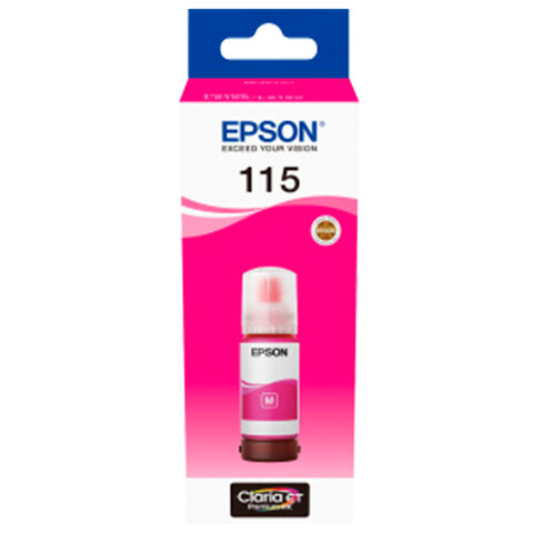 Чернила EPSON 115 (C13T07D34A) для СНПЧ L8160/L8180, пурпурные, объем 70 мл, ОРИГИНАЛЬНЫЕ,  C13T07D34A