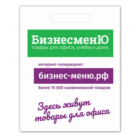 Пакет презентационно-упаковочный БИЗНЕСМЕНЮ, 40х50 см, усиленная ручка, 503226