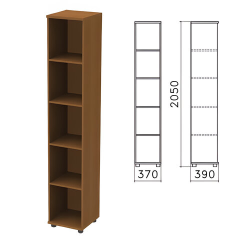 Шкаф (стеллаж) "Монолит", 370х390х2050 мм, 4 полки, цвет орех гварнери, КМ45.3