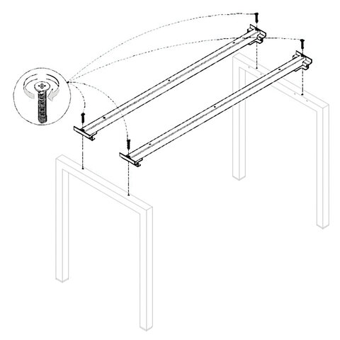 Траверса стола на металлокаркасе "Арго", КОМПЛЕКТ 2 шт., для ширины 1600 мм