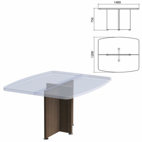 Каркас базы стола для переговоров "Приоритет", 1400х1200х750 мм, лагос, К-912, К-912 лагос