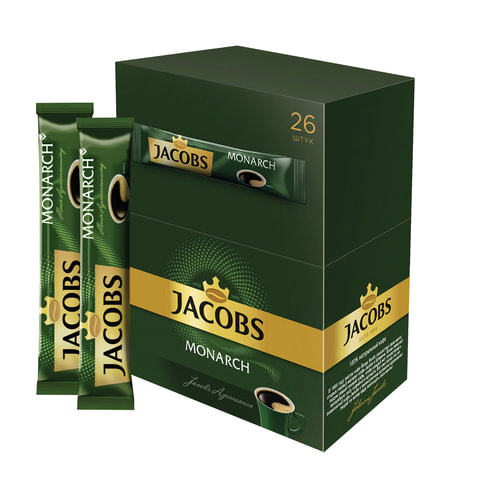 Кофе растворимый порционный JACOBS "Monarch", сублимированный, 1,8 г, пакетик, 8050269