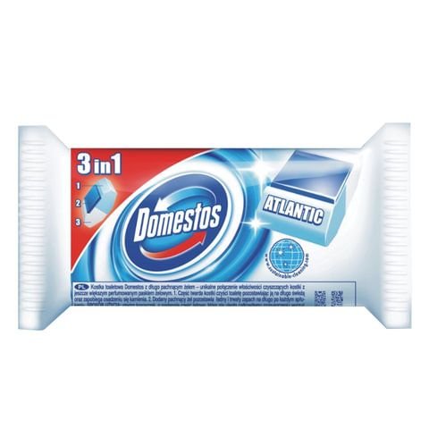 Блок туалетный подвесной твердый 40 г DOMESTOS (Доместос) "Атлантик", сменный блок