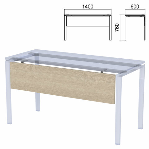 Царга к столам на металлокаркасе "Арго", шириной 1400 мм, ясень шимо