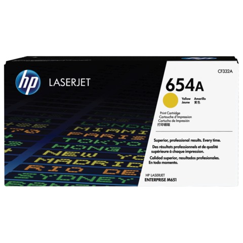 Картридж лазерный HP (CF332A) LaserJet M651n/M651dn/M651xh, №654A, желтый, оригинальный, ресурс 15000 страниц