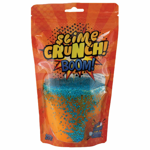 Слайм (лизун) "Crunch Slime. Boom", с ароматом апельсина, 200 г, ВОЛШЕБНЫЙ МИР, S130-26