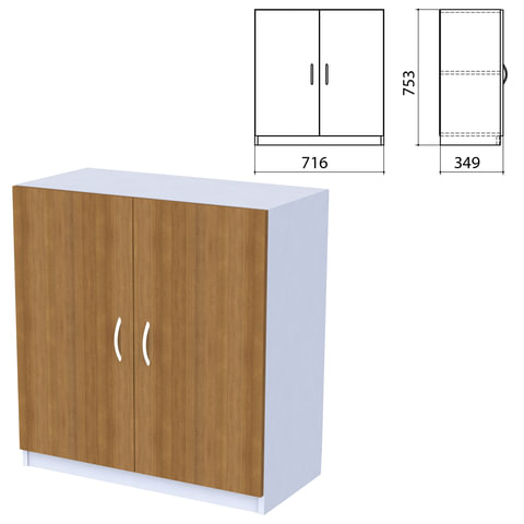 Шкаф закрытый "Бюджет", 716х349х753 мм, орех французский (КОМПЛЕКТ)